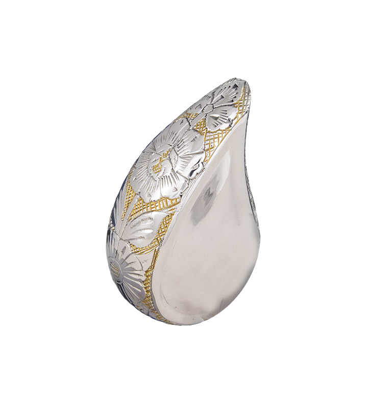 Kleine Mini Tränen Urne Silber – Edles Reliquiar für Asche – Moderne Gedenkurne & Andenken für Zuhause